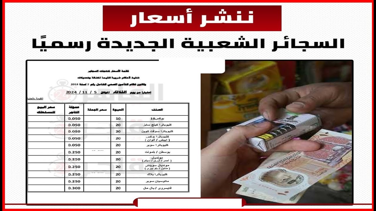 اسعار السجائر اليوم
