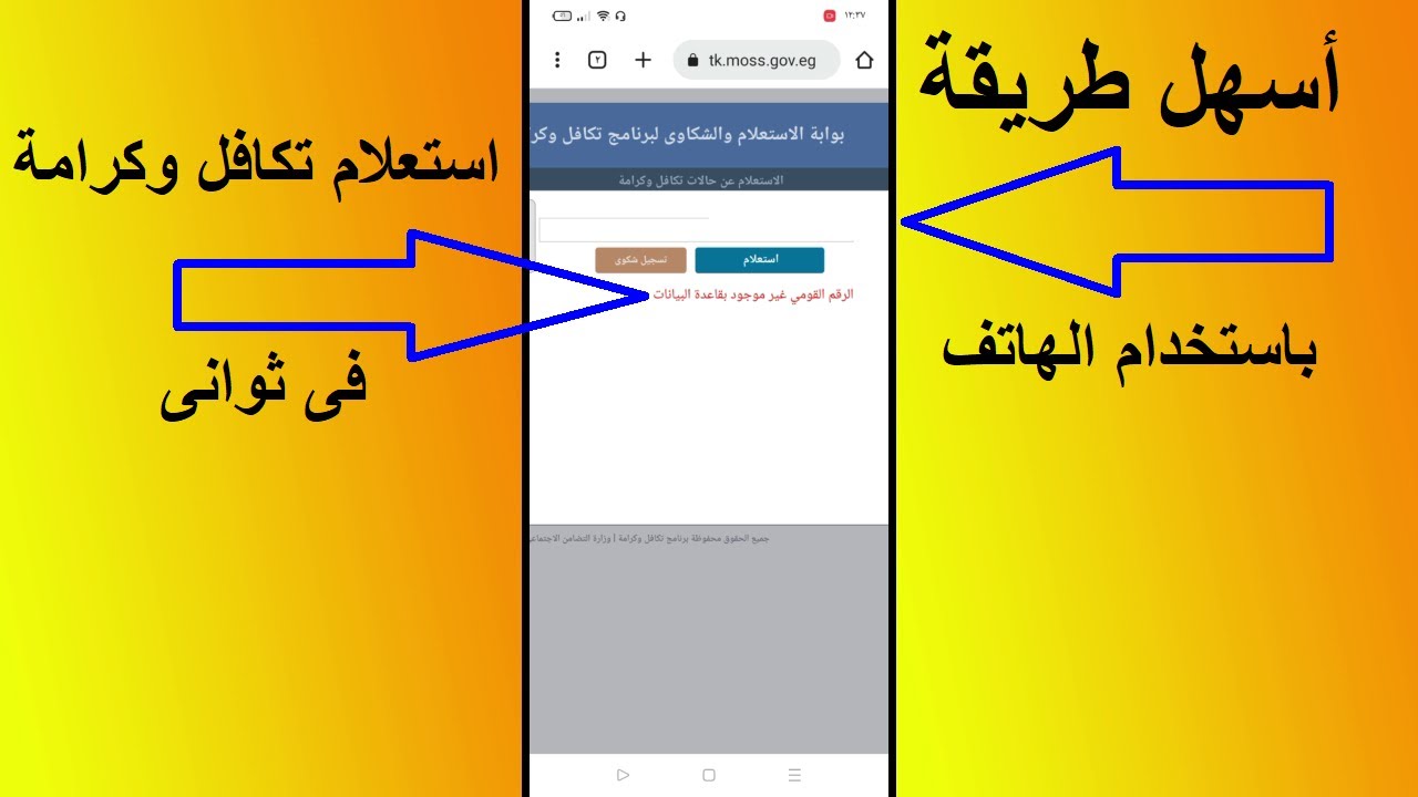 خطوات الاستعلام عن تكافل وكرامة بالرقم القومي