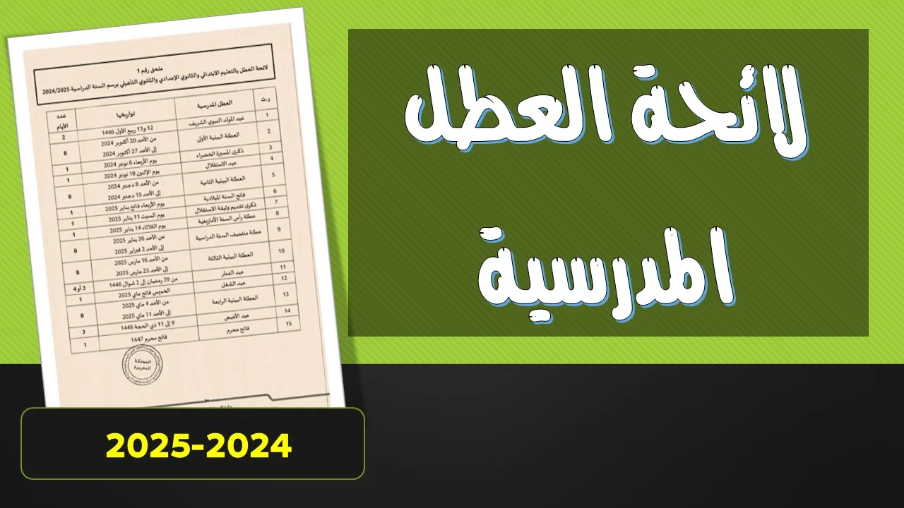 جدول العطل المدرسية لسنة 2025 بالمغرب