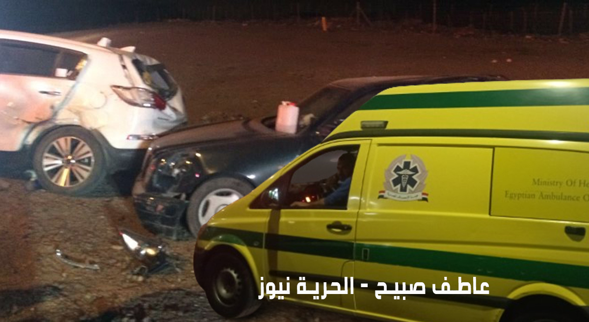 حادث تصادم سيارتين بمدينة 6 أكتوبر